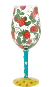 Lolita Strawberry Wine Glass Enesco NIB 15oz 9”H Enesco NIB - Picture 1 of 4