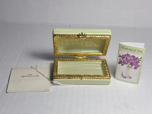 Vintage Markenzeichen Liebesbrief Porzellan klappbar Schmuck Box denken an Sie mit Karte - Bild 1 von 8