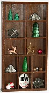 Shadow Box 13,75" x 7" x 1,75" Miniatur Display * Braun Holz Brief Presse Fach - Bild 1 von 13