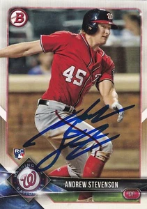 ANDREW STEVENSON WASHINGTON NATIONALS SIGNED BOWMAN ROOKIE CARD MINNESOTA TWINS - Picture 1 of 1