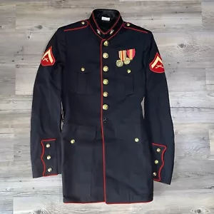 USMC US MARINE CORPS DRESS BLUES UNIFORM JACKET 40XL CORPORAL - Picture 1 of 18