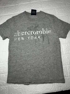 Boy’s Abercrombie T Shirt Size Small Heather Gray New York Moose Y2K Vintage - Picture 1 of 7