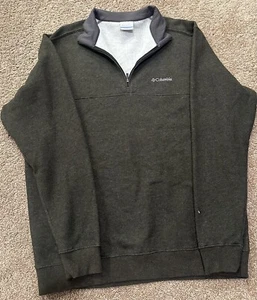Columbia Pullover Langarm dunkelgrün 1/4 Zip Pulli hochgeschlossen Freizeit Large - Bild 1 von 4