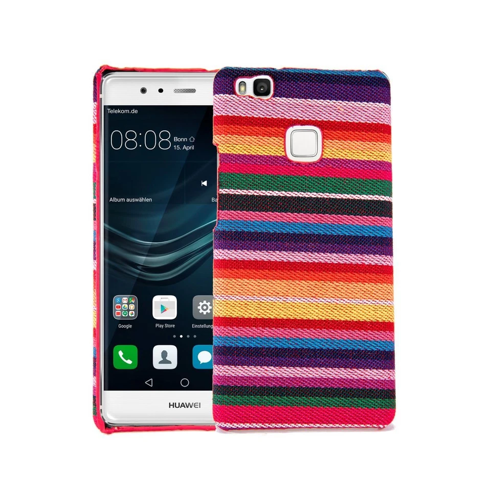 Custodia Cellulare IN Tessuto Case per Huawei P9 Lite Astuccio Bumper Colorato - Immagine 1 di 3