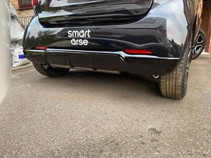 REAR BUMPER SPOILER FOR SMART 453 (2014-) LOOK BRABUS ABS GLOSS PLASTIC - Picture 1 of 4