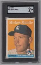 1958 Topps Mickey Mantle #150 SGC 2 New York Yankees