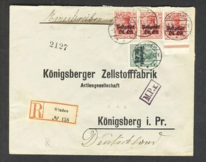Letonia 1916 Registrado Ob.Ost Cubierta Windau - Imagen 1 de 2