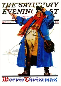 1929 DEC 7 Merry Christmas NORMAN ROCKWELL SATURDAY EVENING POST COVER ART PRINT - Imagen 1 de 3