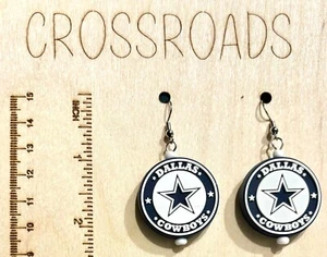 Pendientes de cuentas focales de 2,5" x 1,1" - Vaqueros #BE046 - Imagen 1 de 1