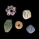Lot of 5 Roman Glass Beads, Authentic Ancient Roman Jewellery, Historical Gift