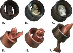 PIERCINGO® SET TUNNEL FLESH HOLZ ORGANIC PLUG OHR TUBE KNOCHEN WOOD FLESHTUNNEL - Picture 1 of 1