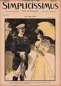 1897 Simplicissimus- Bicicletta; Tappeto Beaters - Art Nouveau; Estremamente - Picture 1 of 2