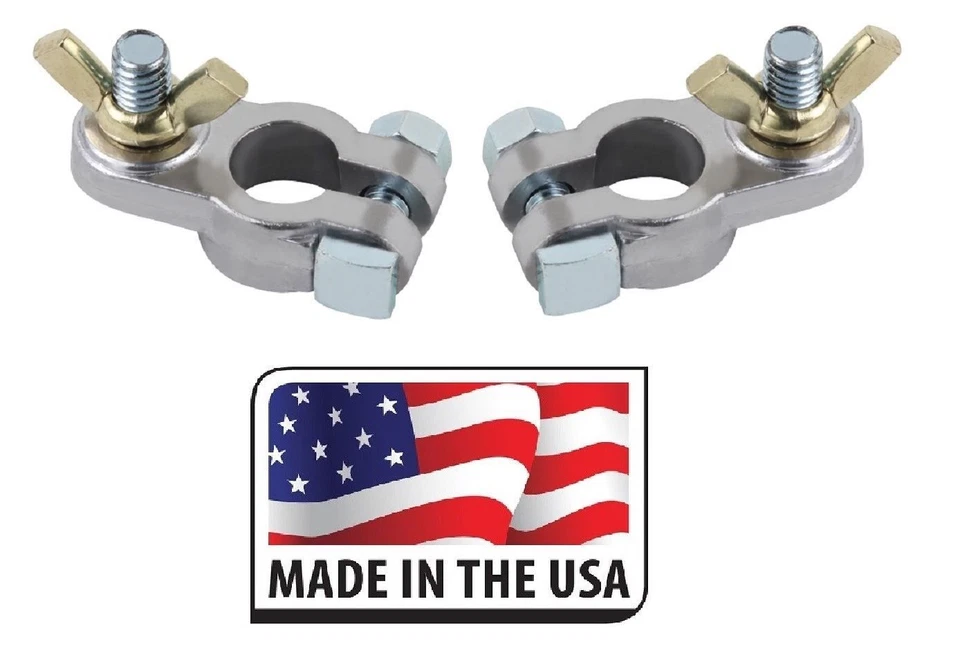 2 Pc Clamp on Type to Wing Nut Type Battery Terminal for Boat Made In USA Deka - Image 1 of 1