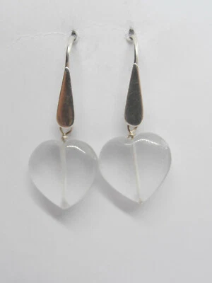 Orecchini pendenti con CUORE in FLUORITE e ARGENTO 925 - amo - pietra dura - - Immagine 1 di 4