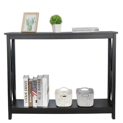 39“ Console Table Square Coffee Table Oxford Table Entryway Hallway Table Black - Image 1 of 4