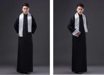 Antiguo Chino Para Hombre Bata Mandarín Vestido Largo Ip Hombre Disfraz Vestido de Escenario Foto 1 de 4