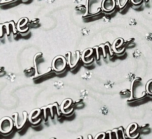 Love Charms Word Charms Antique Silver tone 2 Hole 20pcs 30x10mm Jewelry Finding - Picture 1 of 12