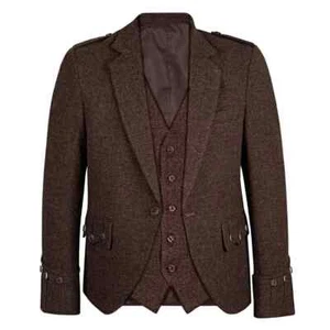 Nueva Chaqueta Escocesa Tweed Argyle Kilt Con Chaleco Boda Lana Argyll Chaqueta - Imagen 1 de 3
