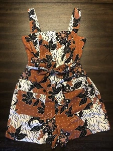 House of Harlow 1960 Lino Mameluco Pantalones Cortos Jersey Sin Mangas Óxido Boho Mujeres Talla 4 - Imagen 1 de 7
