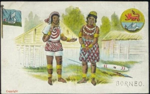 british north borneo, SABAH, Native Dayak People, Flag, Coat of Arms (1930s) - Bild 1 von 2