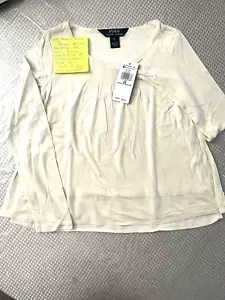 NWT Polo Ralph Lauren Girls Beige Top Long Sleeve 6X (m268) - Picture 1 of 2