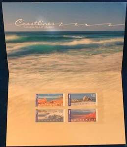 Sellos de Australia Post Coastlines 4 diferentes correos internacionales en CARPETA DE RECUERDOS - Imagen 1 de 2