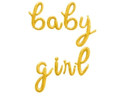 BABY GIRL Cursive Script Letter Balloon Banner - Baby Shower Party Decorations - Image 1 of 4