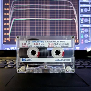 5-w-1 TDK SA T260 Testowa / kalibracyjna taśma kasetowa: L / R + 3kHz + 12,5kHz + 400Hz + 1kHz - Zdjęcie 1 z 4
