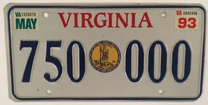 VA QUADRUPLE 0 license plate 0000 repeating digit number 0 Triple 750 - Picture 1 of 12