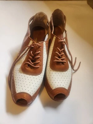 Remix 复古 30 年代/40 年代风格楔形鞋 观众行李箱/白色 — 第 1/4 张图片