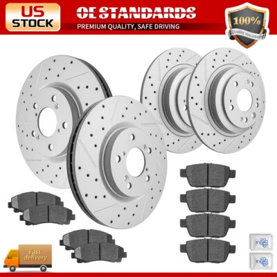 Kit de pastillas de freno de cerámica rotores de disco delanteros traseros para Acura TL 2009-2013 2014 Foto 1 de 4