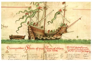 HENRY VIII'S WARSHIP MARY ROSE.VTG POSTCARD*B11 - Picture 1 of 2