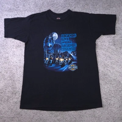Vintage Harley Davidson T-Shirt Mens XL Single Stitch Wolf Holoubek USA Legends - Image 1 of 4