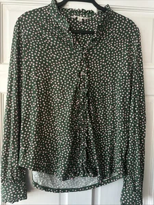 Boden Caroline Button Down Jersey Shirt Grün Pink Größe 10 US - Bild 1 von 13