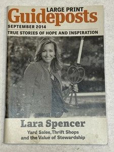 Guideposts Magazine Sep 9 2014 LARGE PRINT Lara Spencer Yard Sales Thrift Shops - Picture 1 of 1