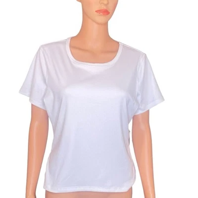 Layer 8 NWT Performance Wear Ribbed Tee Short Sleeve Crew Neck Womne Size Large - Image 1 of 4