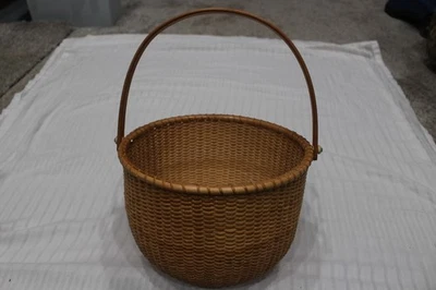 Винтажная корзина в стиле Нантакет с поворотной ручкой - 10 дюймов x 7 дюймов - Изображение 1 из 4