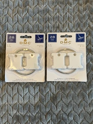 DMC Fondee Plastic Floss Bobbins with Hook 2 Pack 2.5" Ring NEW - Image 1 of 3