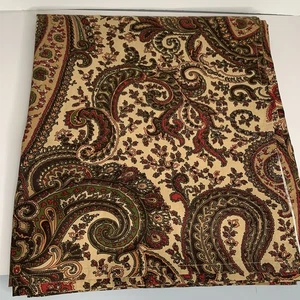 Vintage Ralph Lauren Duschvorhang Grün Rot Paisleymuster Baumwolle Einwandfrei - Bild 1 von 6