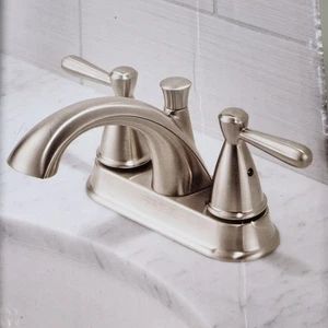 Peerless Bayside Lavatory Faucet  Brushed Nickel P99640LF 3 hole 4" Two Handle - Picture 1 of 10