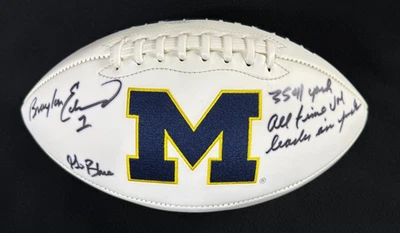 Braylon Edwards Signed & Inscribed 3541 Yds Michigan Wolverines Football JSA COA - Image 1 of 4
