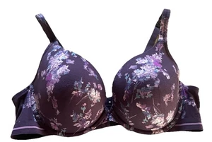 NEU!  Damen Cacique Boost Plunge BH 44D Lila Blumen Bügel Baumwolle - Bild 1 von 6