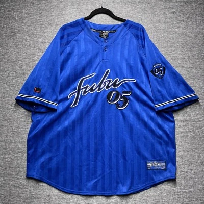 罕见复古富布体育系列 05 冠军联赛球衣蓝色尺寸 2XL Y2K — 第 1/4 张图片