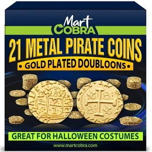 Piratenmünzen Metall Goldmünzen für Kinder - 21 Stück - St Patrick St Patty Day ... - Bild 1 von 8