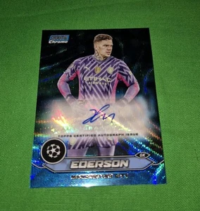 2023/24 Topps Stadium Club Chrome Autograph Ederson 35/75 Man City - Picture 1 of 6