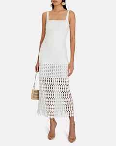 Neu mit Etikett Alexis South Strick-Midikleid mit überbackener Spitze - Birne Größe M $ 595 - Bild 1 von 10