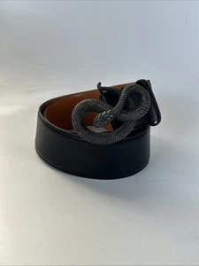 Ralph Lauren Collection breiter schwarzer Ledergürtel Damen Schlangenschnalle - Bild 1 von 16