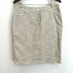 Vitti Vitti Skirt Womens IT46 Large Beige Pencil Stretch Made in Italy Coastal - Picture 1 of 11