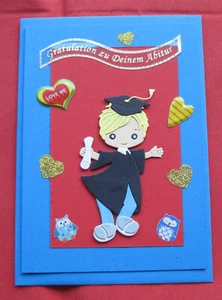 Glückwunschkarte zum Abitur, Klappkarte mit Umschlag, Handarbeit !!! - Bild 1 von 1