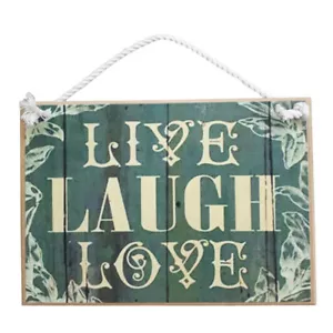 Country Printed Quality Wooden Sign LIVE LAUGH LOVE Plaque New - Picture 1 of 1